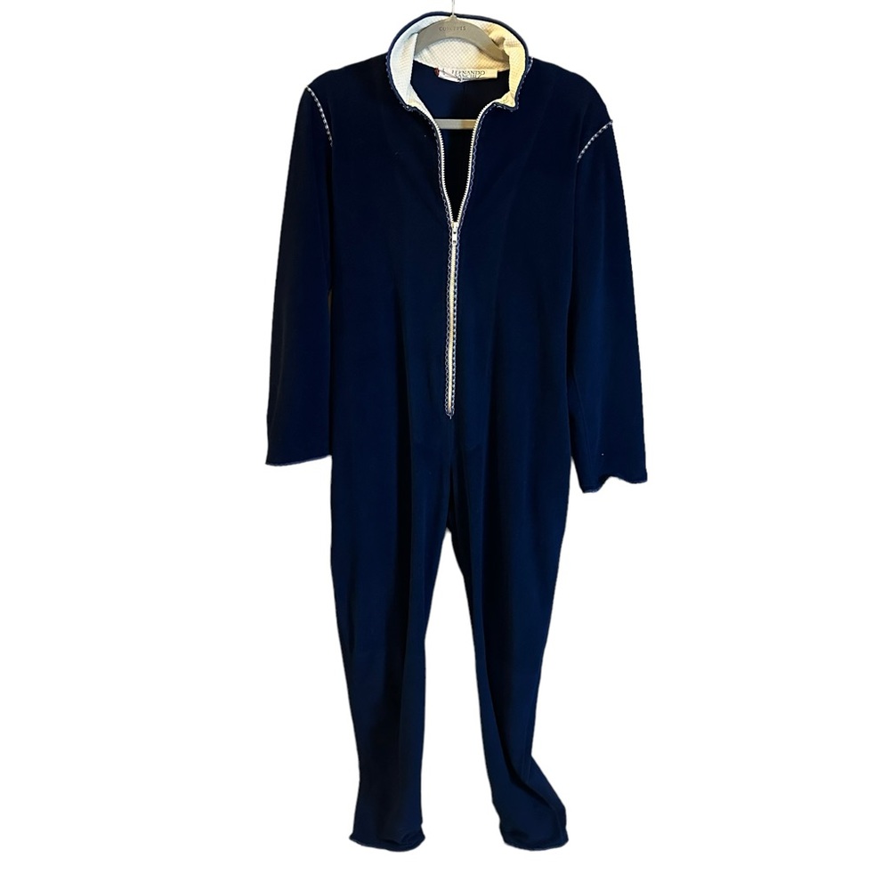 Fernando Sanchez Designer by Vanity Fair Dark Blue Zipper Sleepwear Size X Small